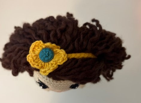 Handmade Emma Brunette Crochet Doll 14" Amigurumi 8-Piece Gift Set Age 8–12+