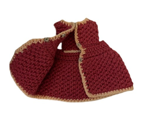 Handmade Emma Brunette Crochet Doll 14" Amigurumi 8-Piece Gift Set Age 8–12+