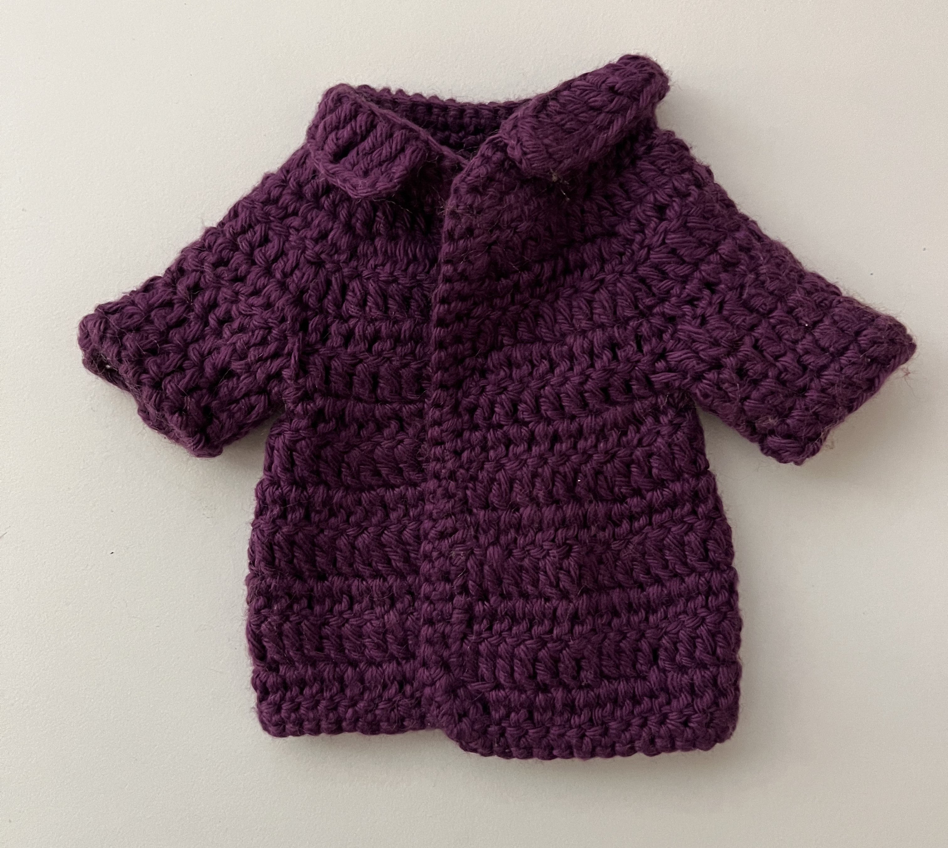 Handmade Bridget Blondie Crochet Doll with Coat & Scarf – 11.5” Amigurumi display (Ages 8–12+)