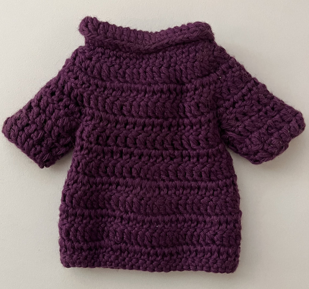 Handmade Bridget Blondie Crochet Doll with Coat & Scarf – 11.5” Amigurumi display (Ages 8–12+)