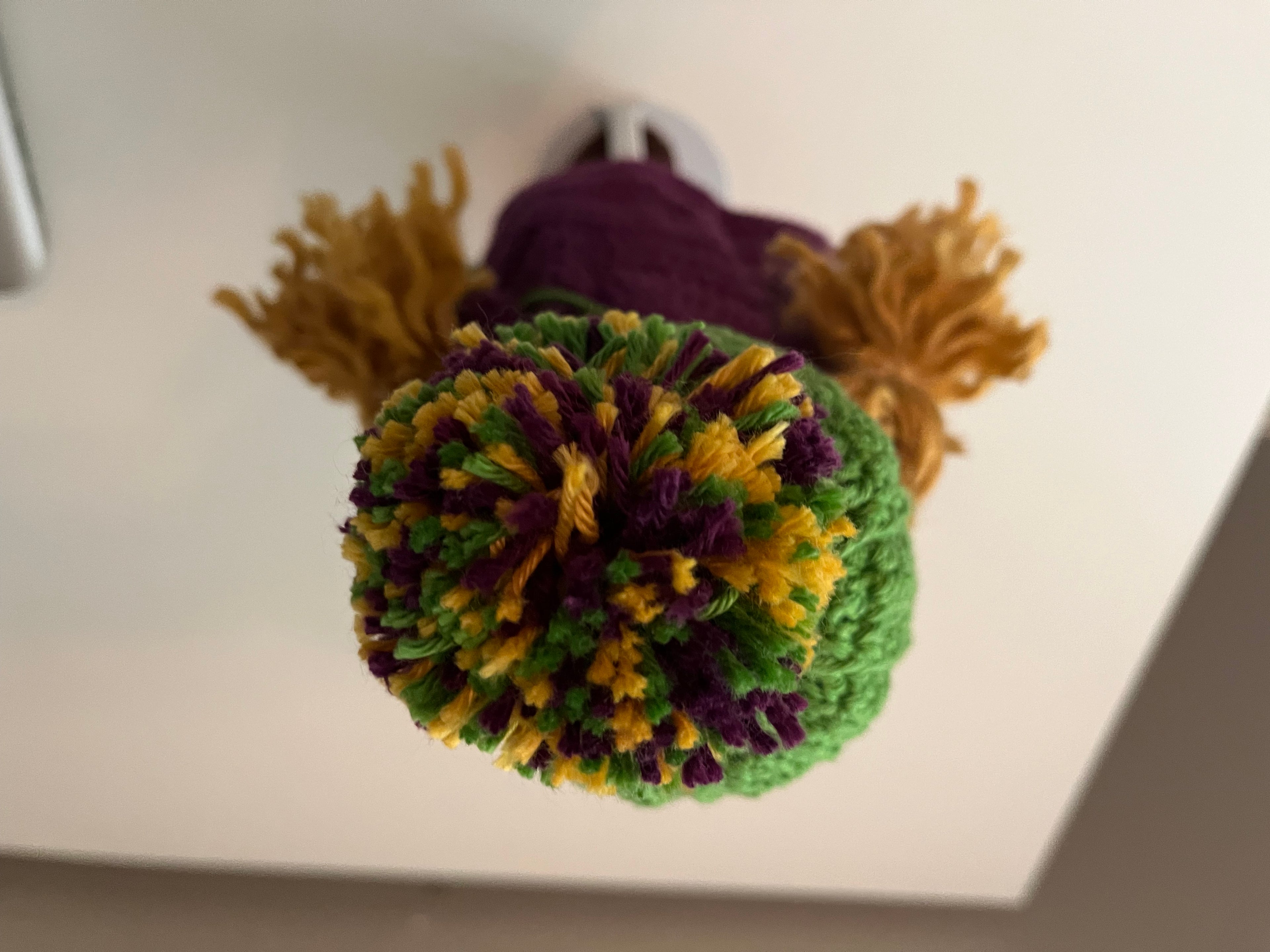 Handmade Bridget Blondie Crochet Doll with Coat & Scarf – 11.5” Amigurumi display (Ages 8–12+)