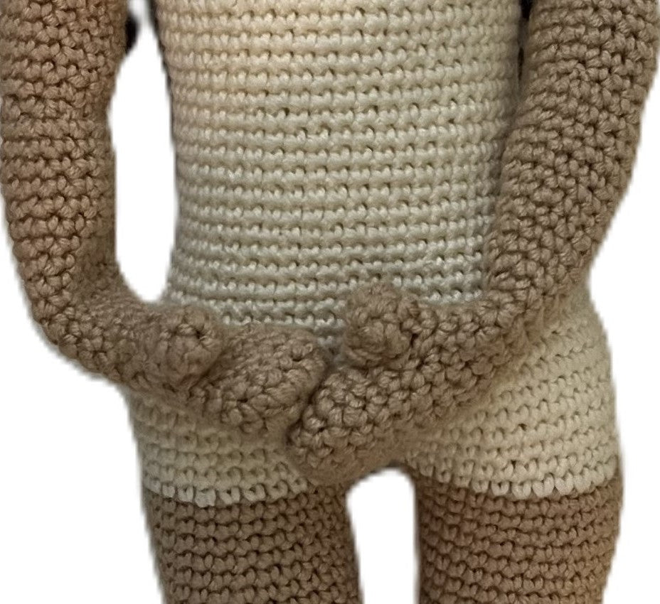 Vicki – 14” Handmade Crochet Doll with Curly Two-Tone Hair, Floral Dress & Magnetic Hands (Ages 8–12+)