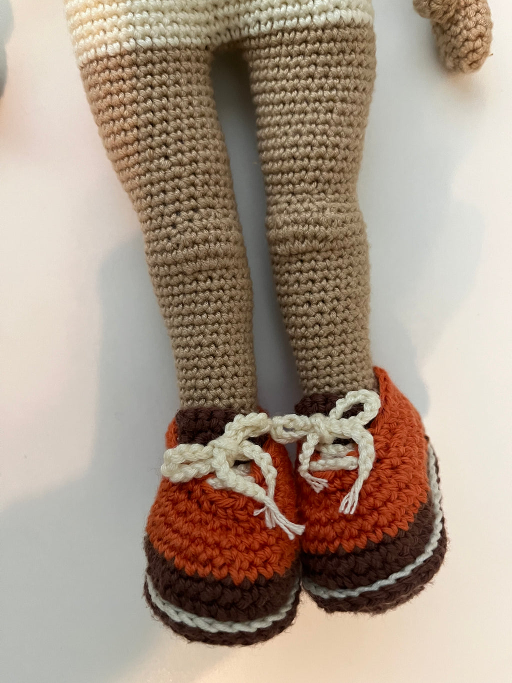 Vicki – 14” Handmade Crochet Doll with Curly Two-Tone Hair, Floral Dress & Magnetic Hands (Ages 8–12+)