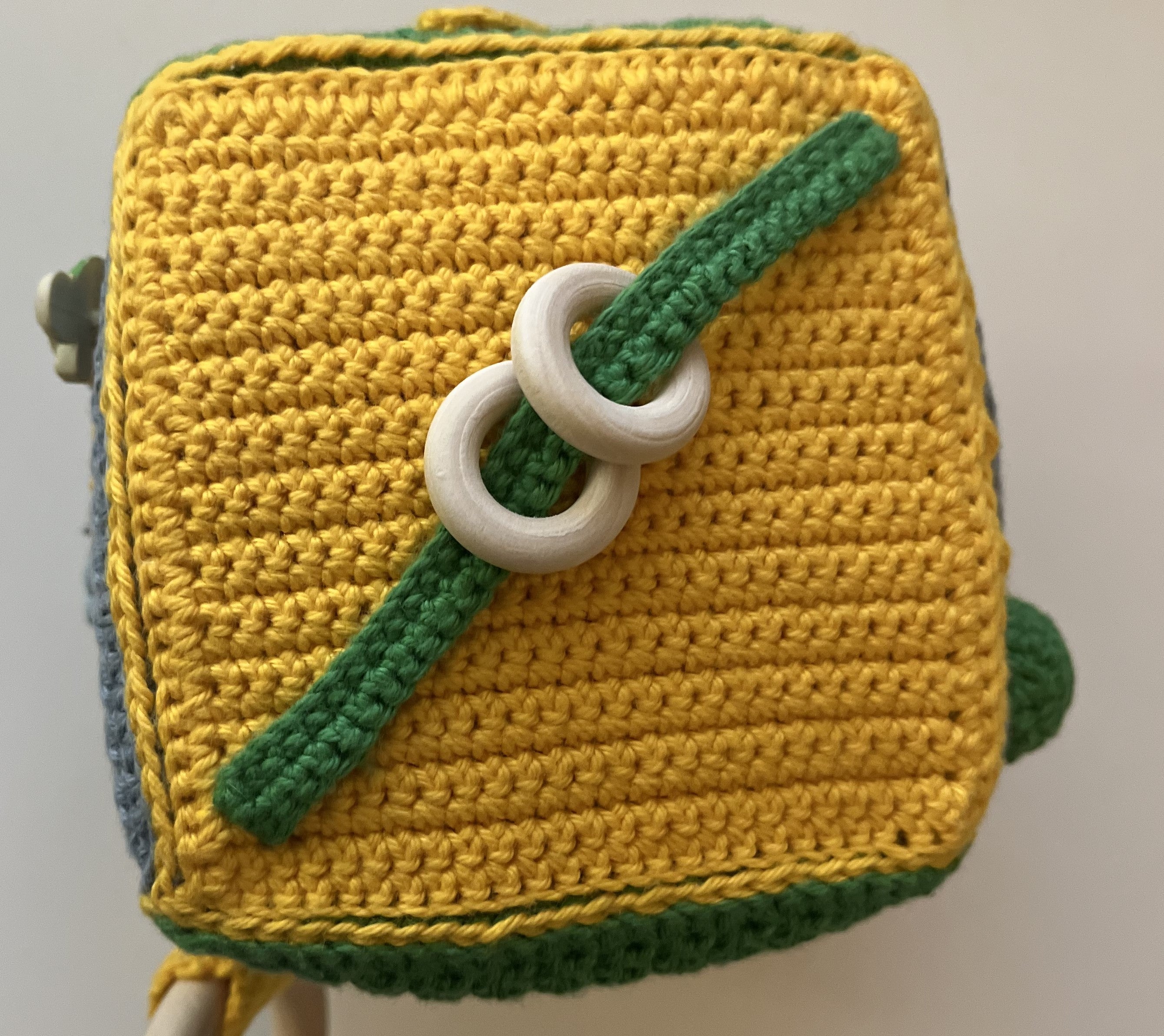 Handmade Crochet Montessori Sensory Baby Cube – 4x4x4 Activity Toy with Teether, Buttons & Textures