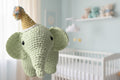 Ellie & Ball - Light Mint Green Glitter Amigurumi Crochet Elephant Plush - 8"
