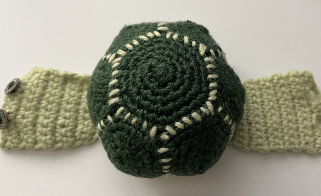 Cute Crochet Turtle Plushie - Toby with Detachable Vest Shell and Red Top Hat - 9" Amigurumi