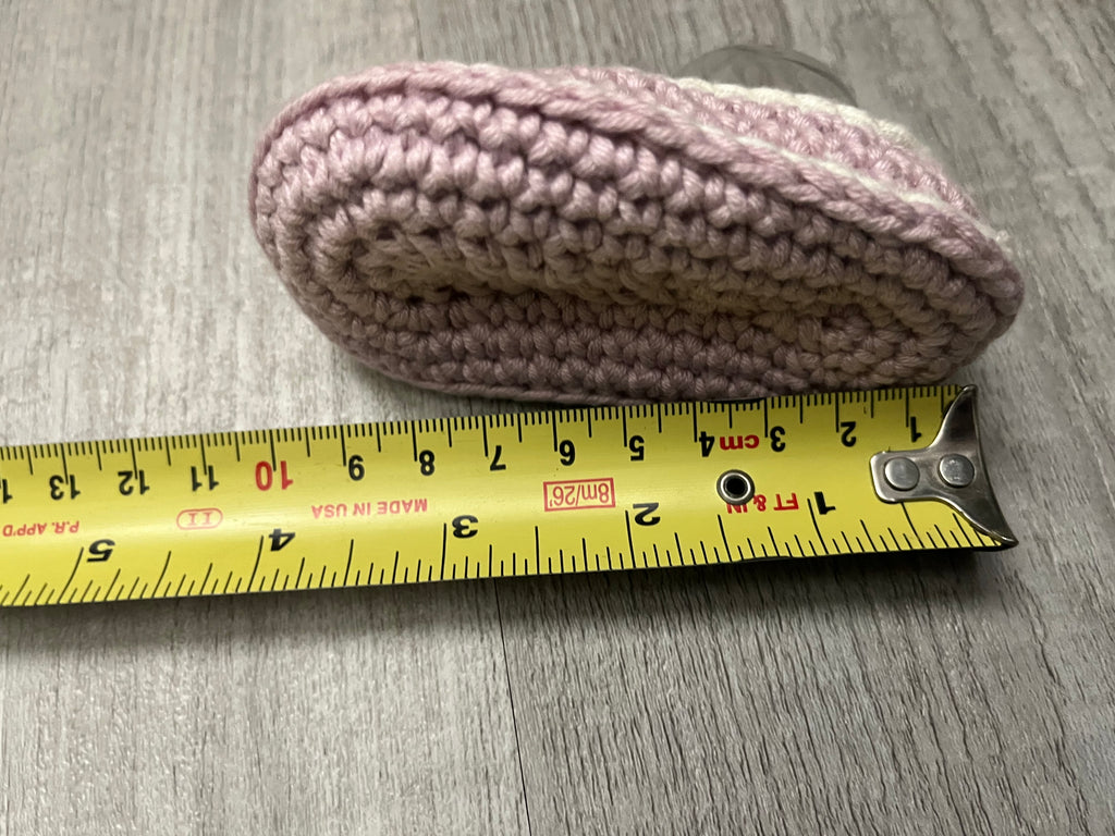 Gerber Onesie Baby Girl Set: Gray Crochet Skirt & Pink Cream Mary Jane Booties - 6-8 Months Handmade