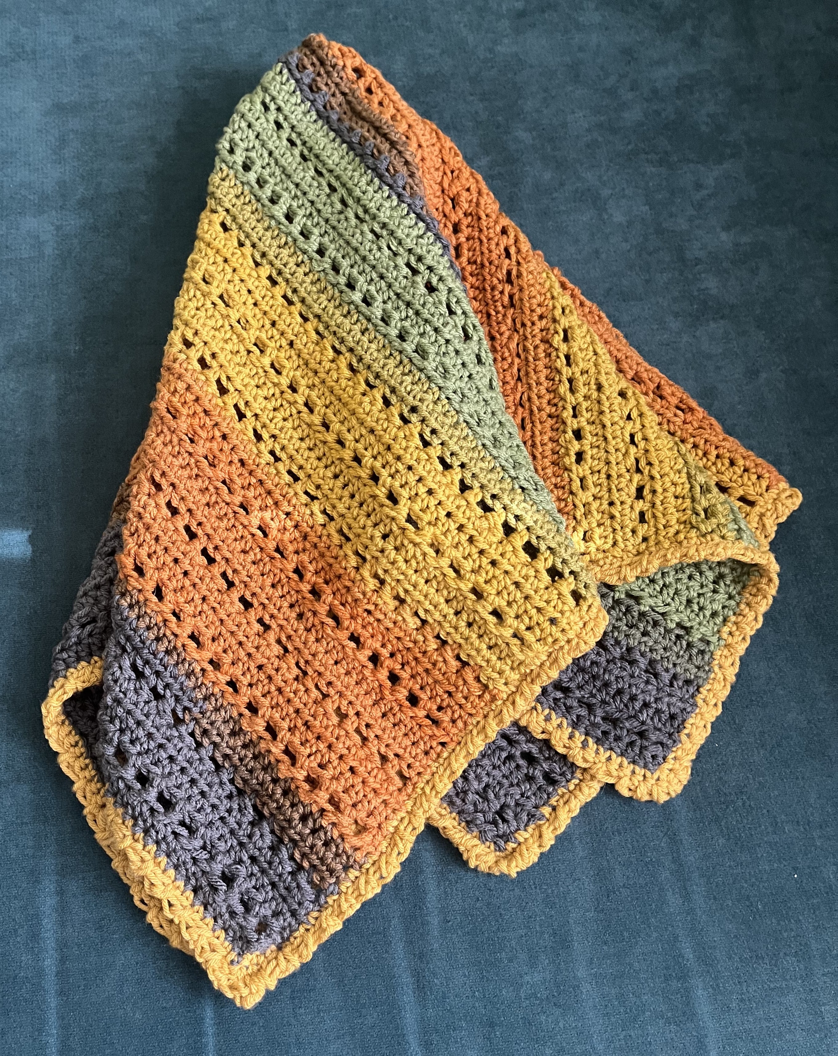 Handmade Crochet Lap Blanket 33"x31" – Cozy Multicolor Acrylic Lap ghan for Home Decor