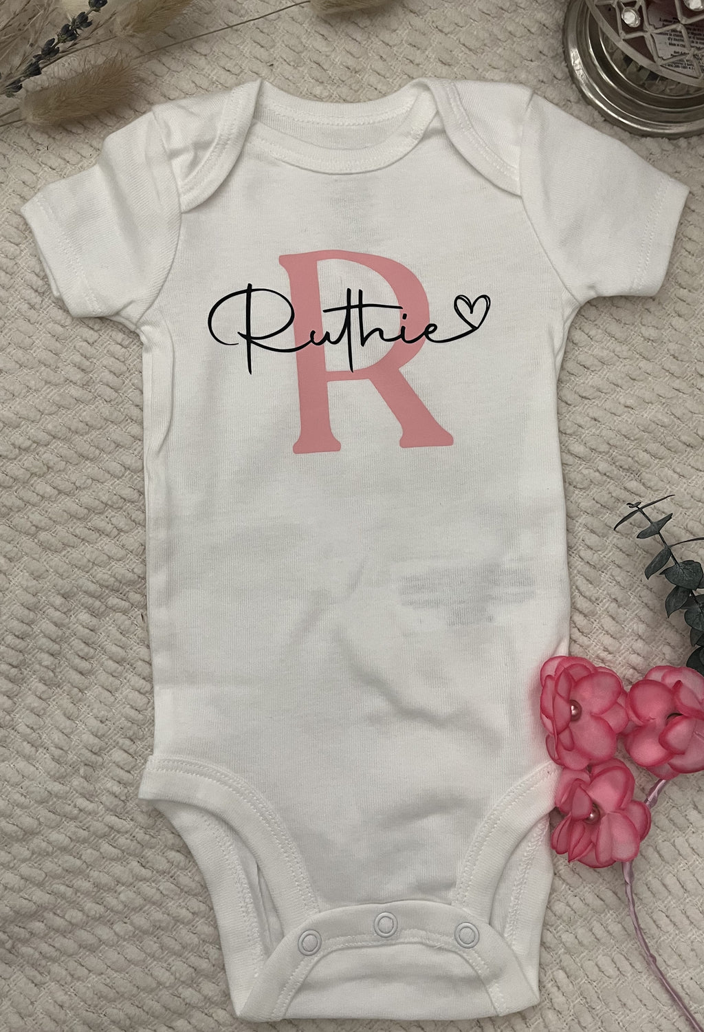 Personalized Monogrammed Baby Onesies, Birth Name Reveal, Coming Home Outfit, Newborn Photo Outfit, Take Home Outfit