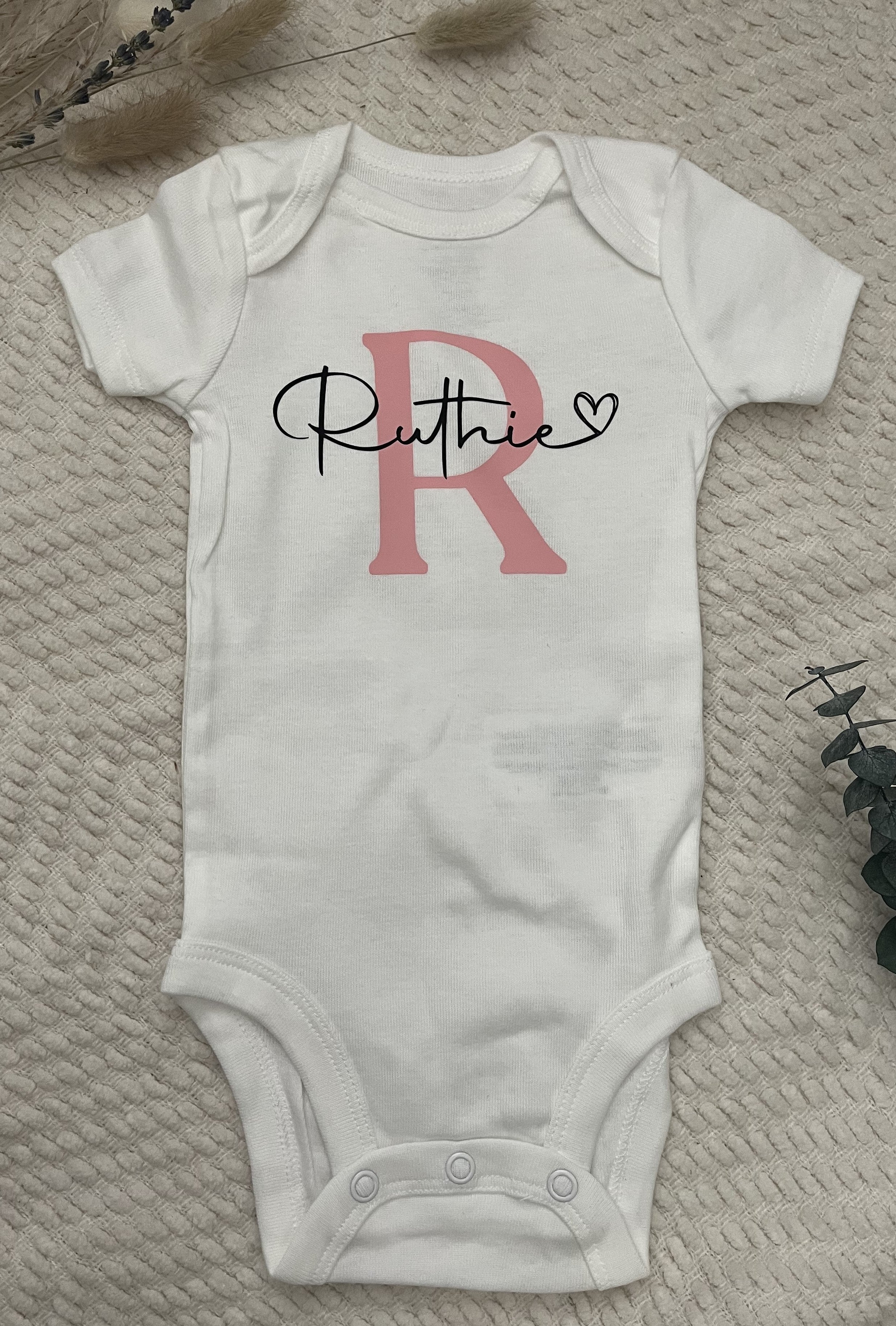 Personalized Monogrammed Baby Onesies, Birth Name Reveal, Coming Home Outfit, Newborn Photo Outfit, Take Home Outfit