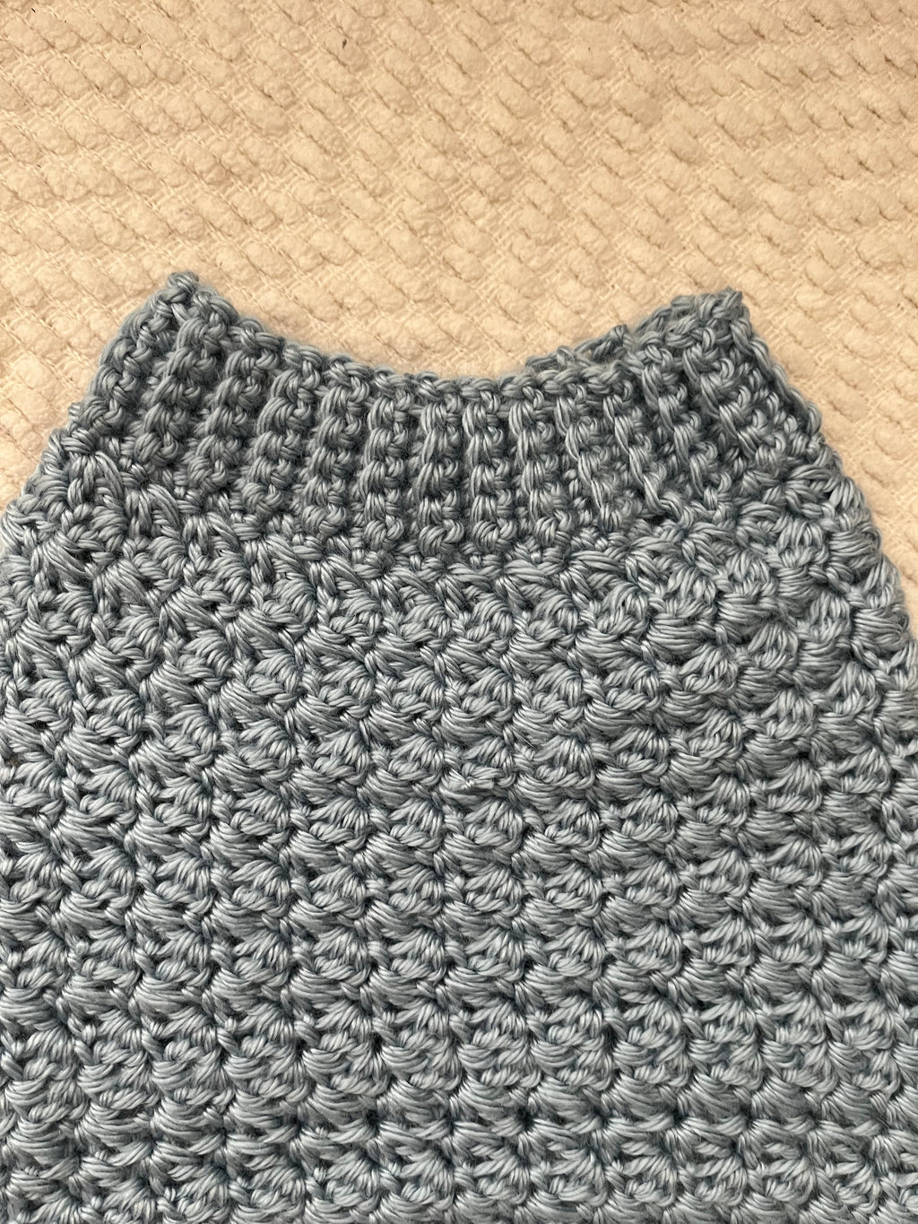 Handmade Crochet Dog Sweater – Light Blue, Cozy & Soft, Small/Medium