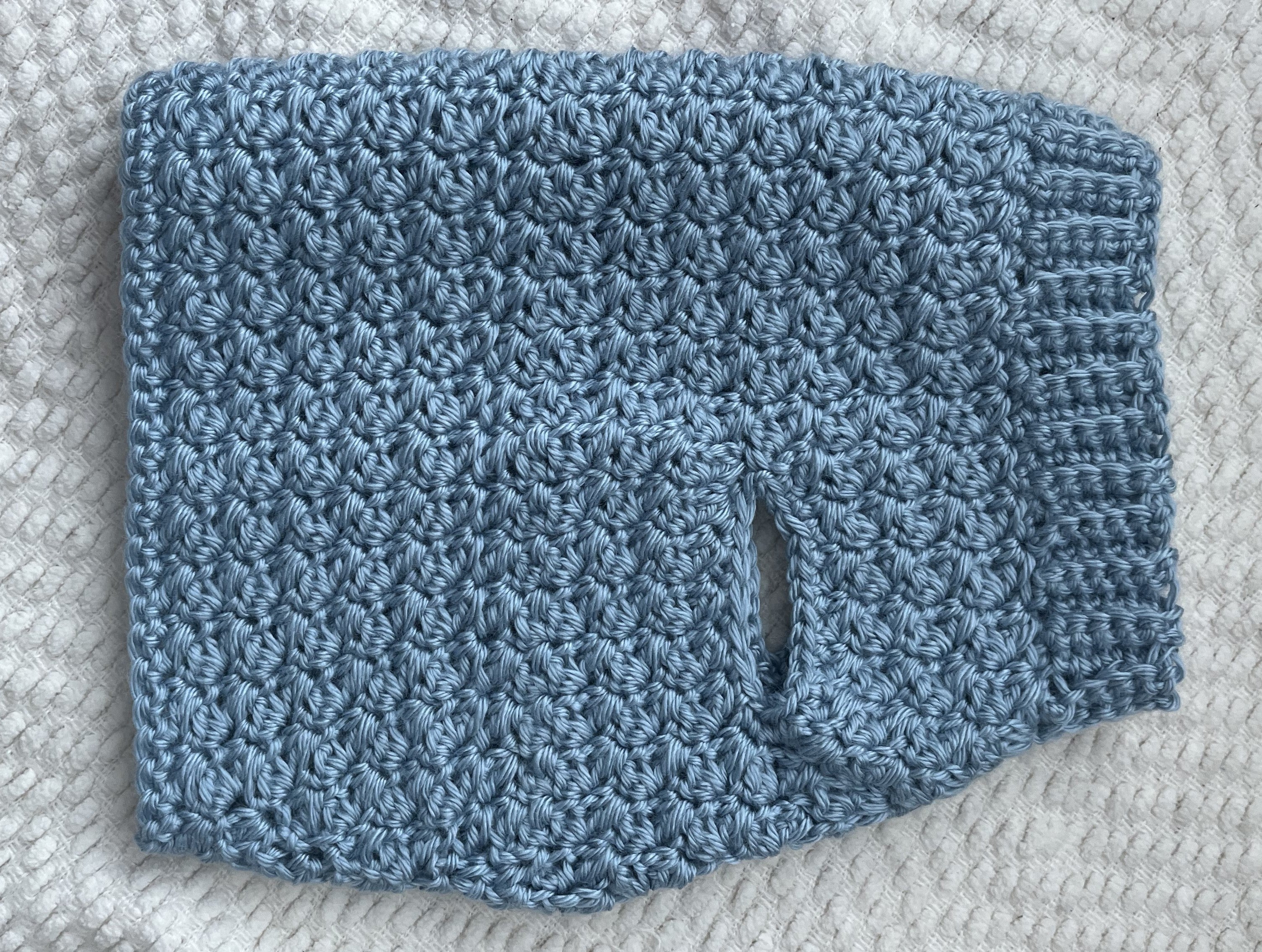 Handmade Crochet Dog Sweater – Light Blue, Cozy & Soft, Small/Medium