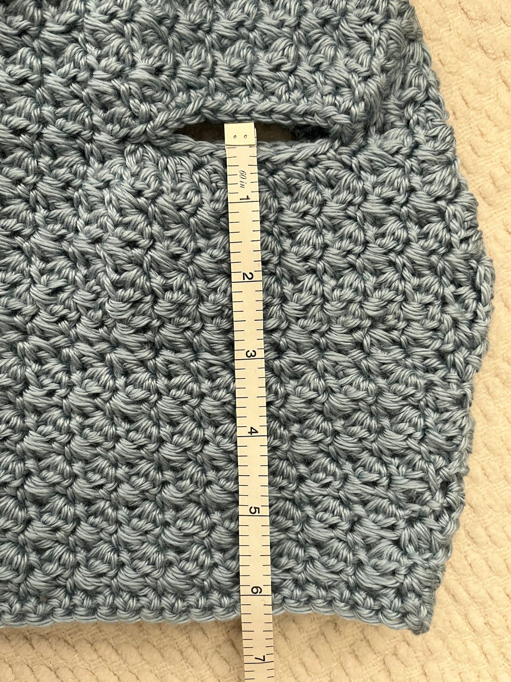 Handmade Crochet Dog Sweater – Light Blue, Cozy & Soft, Small/Medium