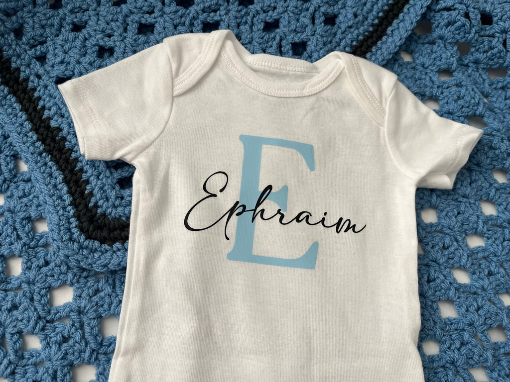 Personalized Monogrammed Baby Onesies, Birth Name Reveal, Coming Home Outfit, Newborn Photo Outfit, Take Home Outfit